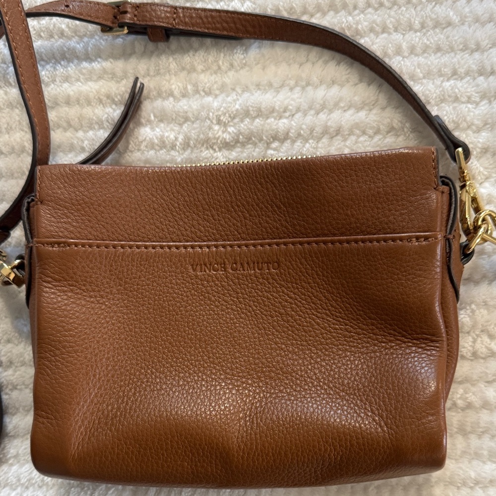 Vince Camuto Tan Leather Crossbody Bag - Picture 2 of 16